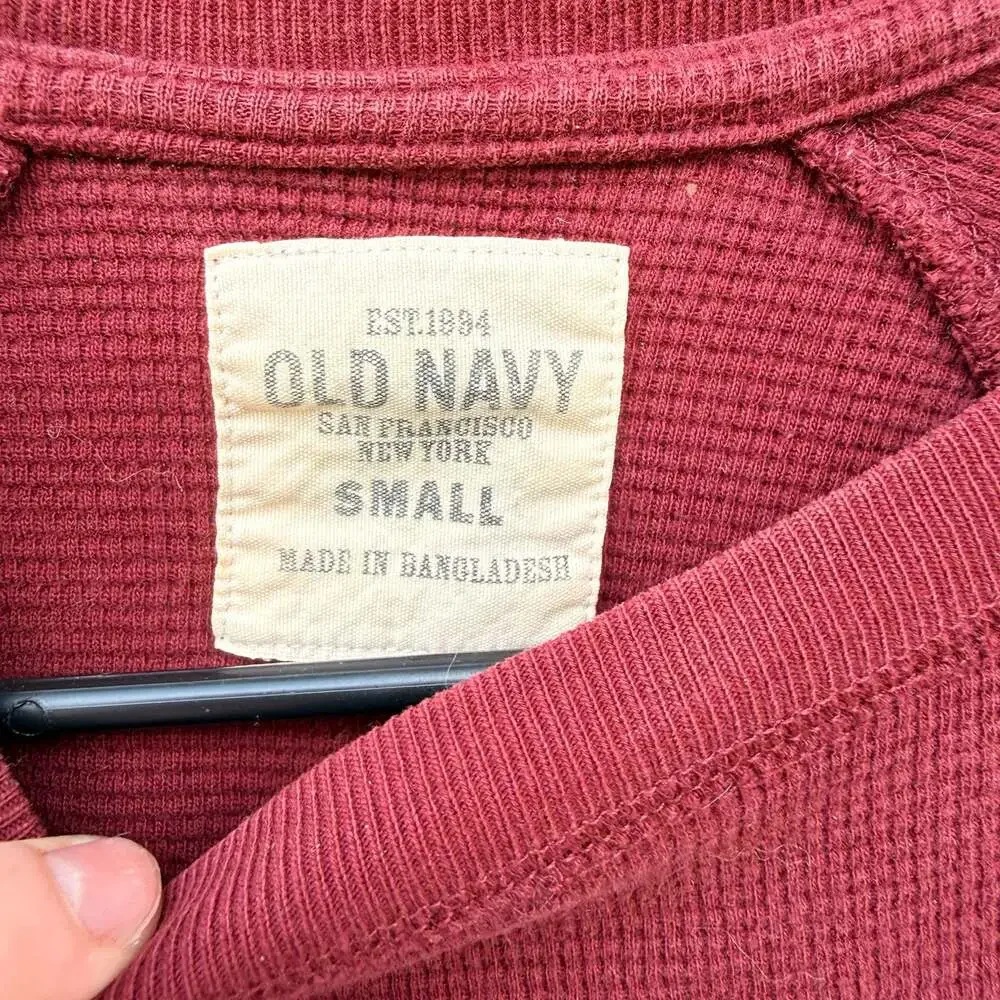 Old Navy-Established 1994 Mens Thermal Sweater Sz.Large/Burgundy/Bear Logo